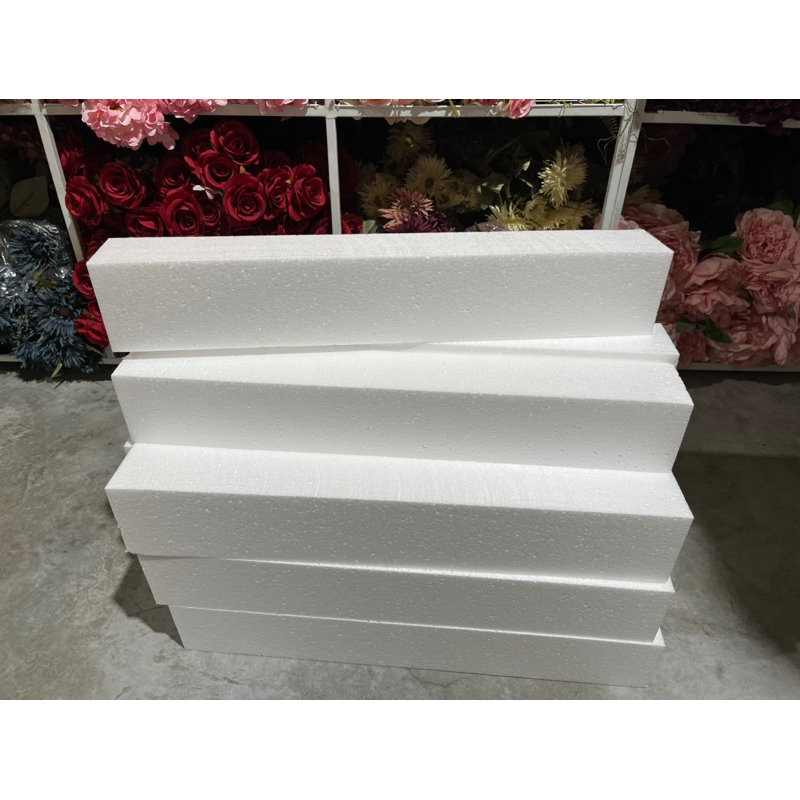 โฟมแท่ง เกรดB ขนาด10x60cm. หนา3 นิ้ว โฟมทำช่อดอกไม้ ช่อเงิน