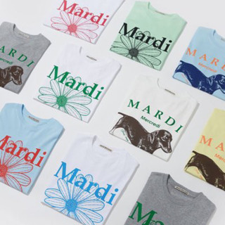 จัดส่งฟรี พร้อมส่ง ✨ เสื้อ mardi mercredi ของแท้💯 เสื้อโอเวอร์ไซต์คอลใหม่ ลายMardi🌼 เสื้อยืดผู้หญิง