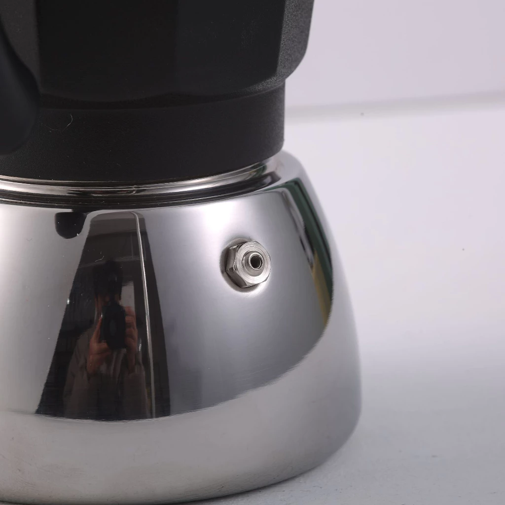 Moka Pot หม้อต้มกาแฟสด รุ่นไฮบริด หม้อ+ใส่กาแฟสแตนเลส xลอดภัย ทน ใช้กับเตาแม่เหล็กไฟฟ้า(Mag. Stove)ได้ thumbnail 7
