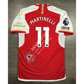 [Player] - เสื้อฟุตบอล Arsenal Home อาเซนอล เหย้า 2023/24 เกรดนักเตะ อาร์ม EPL เบอร์ชื่อ 11 MARTINELLI