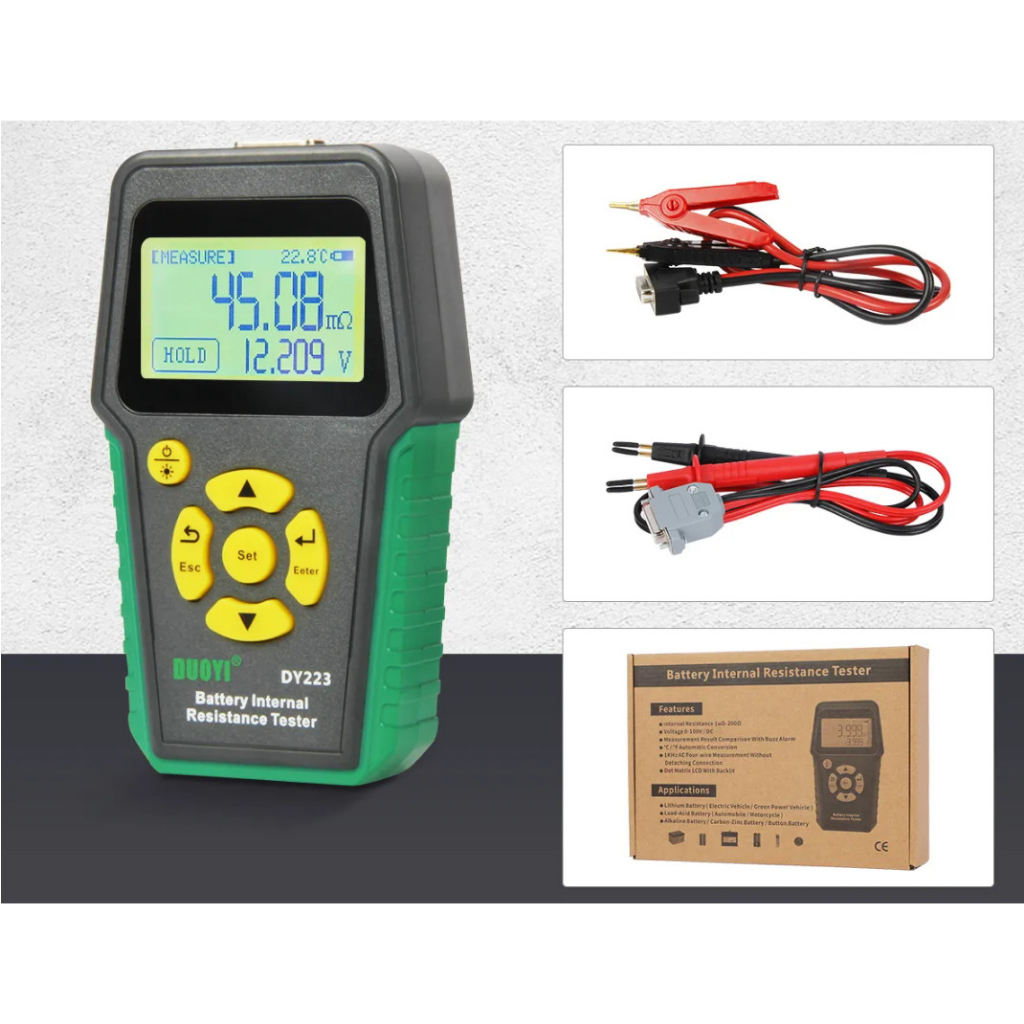 Lithium Battery Internal Resistance Tester & Test Pen DY223 Duoyi เครื่องทดสอบความต้านทานภายในของแบต