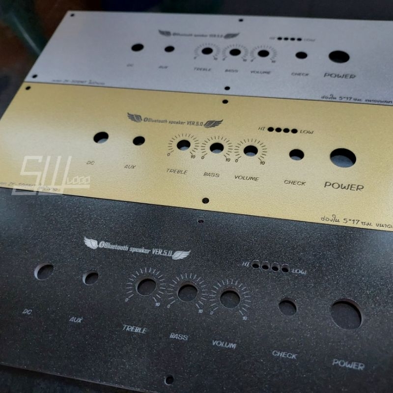 แผ่นเพลท สำหรับแอมป์รุ่น ZK-502MT แบบไม่ย้ายวอ ช่องใน 5*17 ซม. ขนาดแผ่นเพลท 8 * 26 ซม.