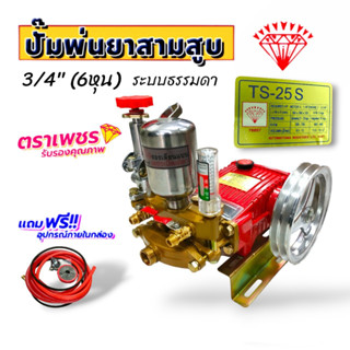 ปั๊มพ่นยา 3สูบ ตราเพชร ขนาด 3/4 (6 หุน) รุ่น TS-25S (01-4182)