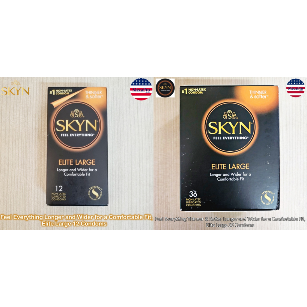 SKYN® Feel Everything Thinner & Softer Longer and Wider for a Comfortable Fit, Elite Large 12 Condoms