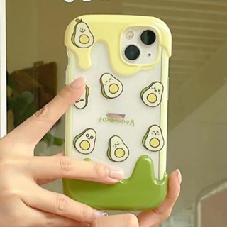 ✨NEW✨เคสไอโฟน 14 Pro Max 13 12 11 เคส for iPhone 14 การ์ตูน อาโวคาโด พกง่ายๆ การป้องกันการตก Case