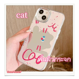 ✨ส่งของขวัญ✨เคส for iPhone 11 14 Pro Max Case for iPhone 12 13 ป้องกันการตก การป้องกัน catพื้นผิวกระจก สาวน่ารักหัวใจ