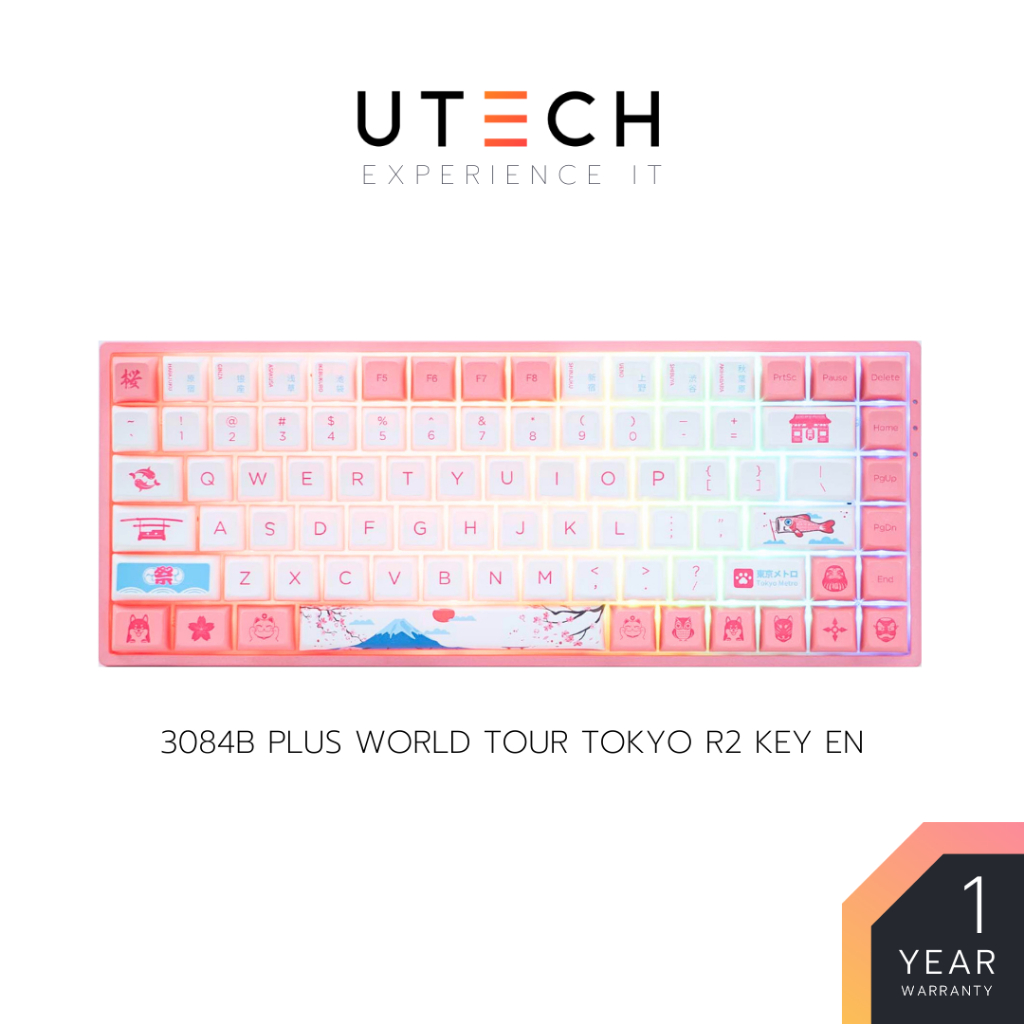 คีย์บอร์ด AKKO 3084B Plus World Tour Tokyo R2 ขนาด 75% Bluetooth Mechanical Keyboard คีย์บอร์ดไร้สาย by UTECH