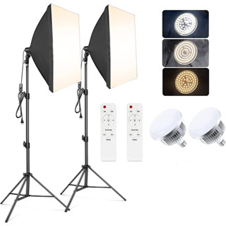 Softbox Photography Lighting Kit, Professional Photo Studio Lighting with Soft Box LED Bulb Continuous Lighting Kit