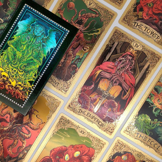 Kesulu Mythology Tarot GOLD ไพ่ทาโรต์คธูลู ไพ่Cthulhu Mythos ตำนานคธูลู ขอบทอง ไพ่ทาโรต์ ไพ่ทาโร่แท้ ไพ่ทาโร่น่ารัก