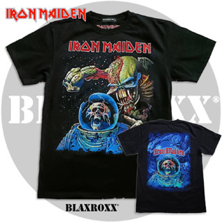 Blaxroxx เสื้อวง ลิขสิทธิ์แท้ Iron Maiden  (IRM015) สกรีนลายคมชัด ไม่หลุดลอก cotton 100