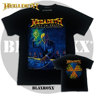 Blaxroxx เสื้อวง ลิขสิทธิ์แท้ MEGADETH® (MGD009)  เสื้อยืดคอกลมแขนสั้น เสื้อยืด เสื้อสกรีนลาย เสื้อวินเทจ