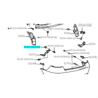 โตโยต้า ตัวรองสกรู TOYOTA GROMMET SCREW 90189-06138