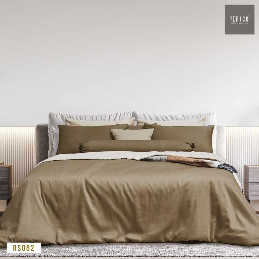 PERICO รุ่น Regal Solid ชุดผ้าปูที่นอน 6 ฟุต มี 3 ชิ้น Cotton sateen 100% นุ่มเงางามดุจไหม