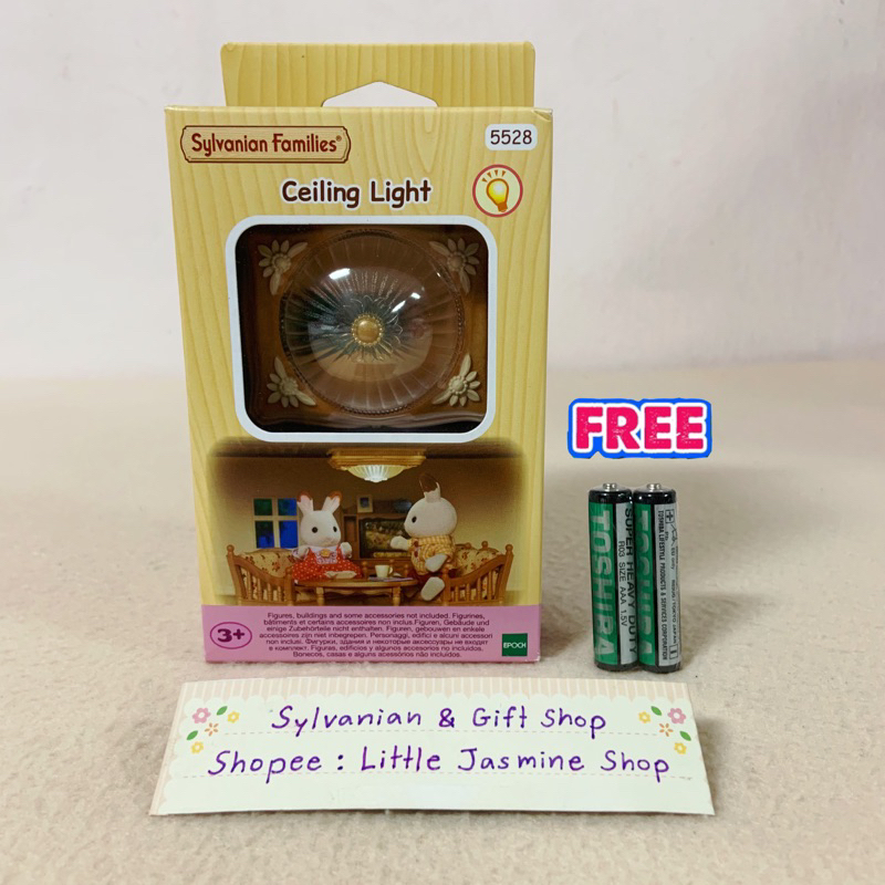 แถมถ่าน AAA 2 ก้อน โคมไฟเพดานแต่งบ้านตุ๊กตา สร้างบรรยากาศอบอุ่น ซิลวาเนียน Ceiling Light : Sylvanian Families