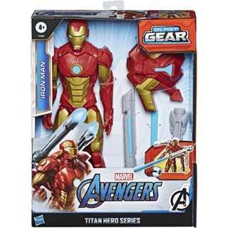 Avengers Marvel Titan Hero Series Blast Gear Iron Man Action Figure, 12-Inch Toy, with Launcher