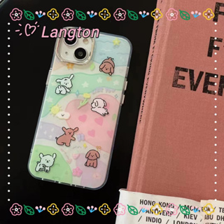 🌈Langton🌸ป้องกันการหล่น ขอบเต็ม iphone 11 14 pro max ลูกสุนัข การ์ตูน สีสัน หวานสวย case for iPhone 12 13