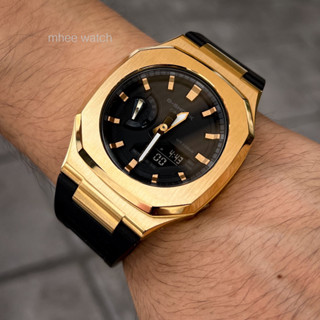 G-Shock modified Gold Nautilus with Gold Dial and Hands Rubber Strap