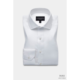 Exclusive Cotton 120s White Smart Spread Collar Shirt - เสื้อเชิ้ตผ้าคอตตอนสีขาวปกป้าน