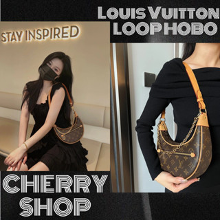 🍒หลุยส์วิตตอง💯LOUIS VUITTON LOOP BAG กระเป๋าถือสุภาพสตรี/กระเป๋าใต้วงแขน lv bag