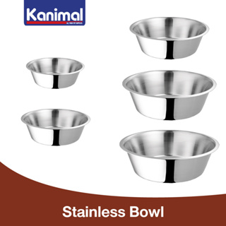 Kanimal Original Pet Bowl ชามอาหาร ชามน้ำ ชามสแตนเลส สำหรับสุนัขและแมว Size S / M / L/ XL (เลือกขนาด)