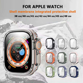 Apple Watch ปกป้องเคส 1/2/3/4/5/6/7 SE 38 มม. 40 มม. 41 มม. 42 มม. 44 มม. 45 มม. 49 มม. เคสป้องกันกระจก