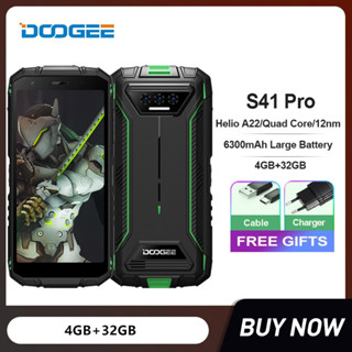 DOOGEE S41 Pro 4GB 32GB Rugged Smartphone 6300mAh 5.5 Inch IPS HD Screen 13MP AI Triple Camera Android 12 NFC 4G Cell ph