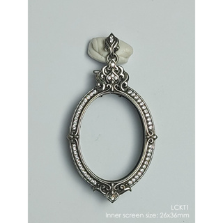 LCKT1Whitebrass Locket1 Oval amulet casing 26x36mm กรอบพระ ไวท์บราส ทรงไข่ ขนาดใหญ่