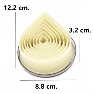 พิมพ์กดคุกกี้ พลาสติก หยดน้ำ 8 ขนาด