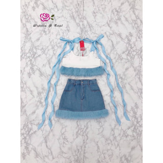 A50 Set เสื้อขนกับกระโปรงสั้นสุดน่ารัก