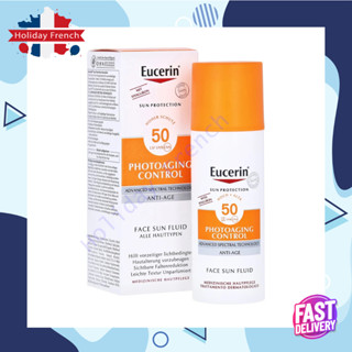 Eucerin Photoaging Control Anti age sun fluid SPF50 50ml / Eucerin Sun Age Repair Serum แพคเกจยุโรป