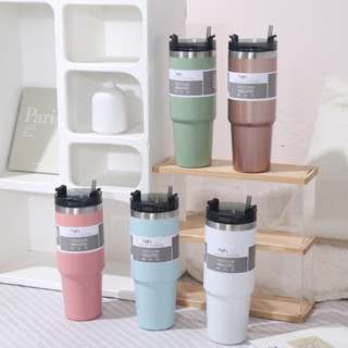 งานดีที่สุด แก้วเก็บความเย็น จุได้ 890ml ด้านในสแตนเลส 304 ทนทาน