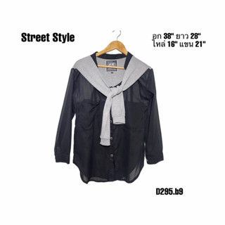 Streel style เสื่อแขนยาวซีทรู ผ้าไม่ร้อน อก 38 ยาว 28 D295.b9