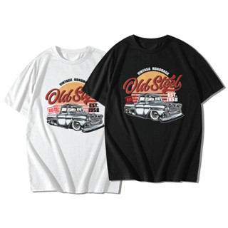 เสื้อยืด "Vintage Car" เสื้อยืดคอกลม เสื้อยืดแขนสั้น Cotton 100% _สีดำ