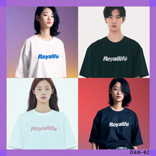 [ROYALLIFE] ของแท้ โลโก้ UNISEX 1/2 TEE / 3 สี / สินค้าเกาหลี / ของแท้ 100% / ทําให้อารมณ์ดีของคุณ