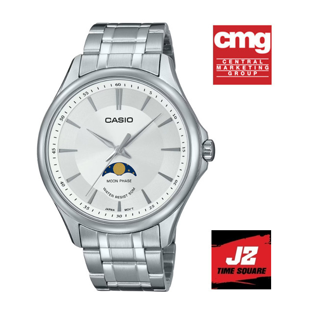 Casio ของแท้ 100% นาฬิกาผู้ชายทางการ MTP-M100D-7A สายเหล็กประกัน CMG