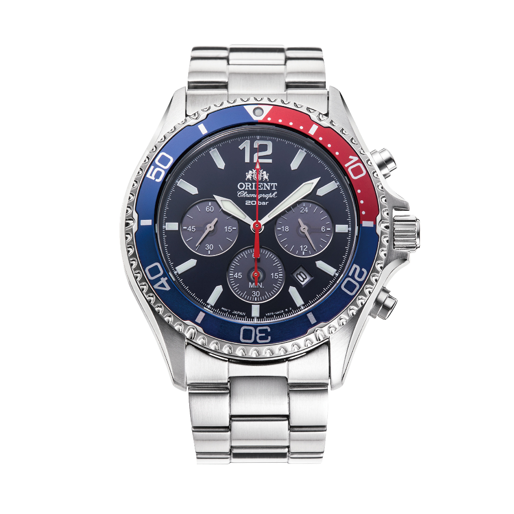 Orient Sports Chronograph Solor-Powered Watch, Metal Strap (RA-TX0201L)