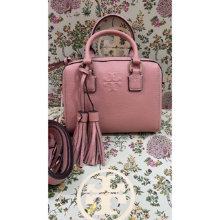 พร้อมส่ง 🔥Sale 6499🔥TORYBURCH THEA MINI WEB SATCHEL สีชมพู Pink Moon สวยหวานละมุนฝุดๆ ได้ 2 สาย ถอดดออกไว้ใช้กับใบอื่นได