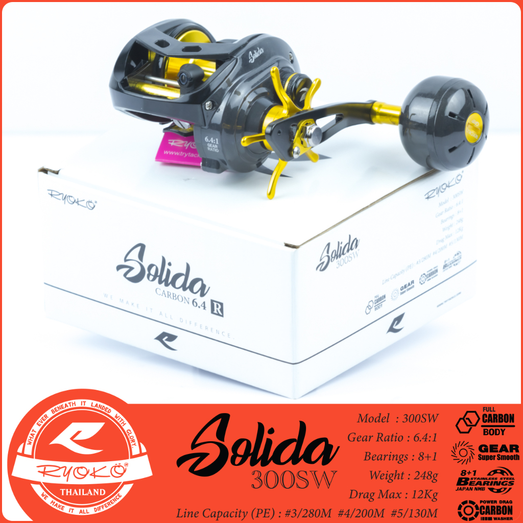 รอกตกปลา RYOKO Solida 300SW รอกสำหรับ Light Jigging.