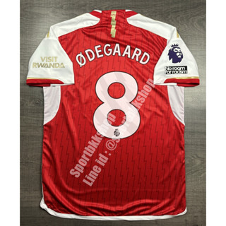 เสื้อฟุตบอล Arsenal Home อาเซน่อล เหย้า 2023/24 อาร์ม EPL เบอร์ชื่อ 8 ODEGAARD