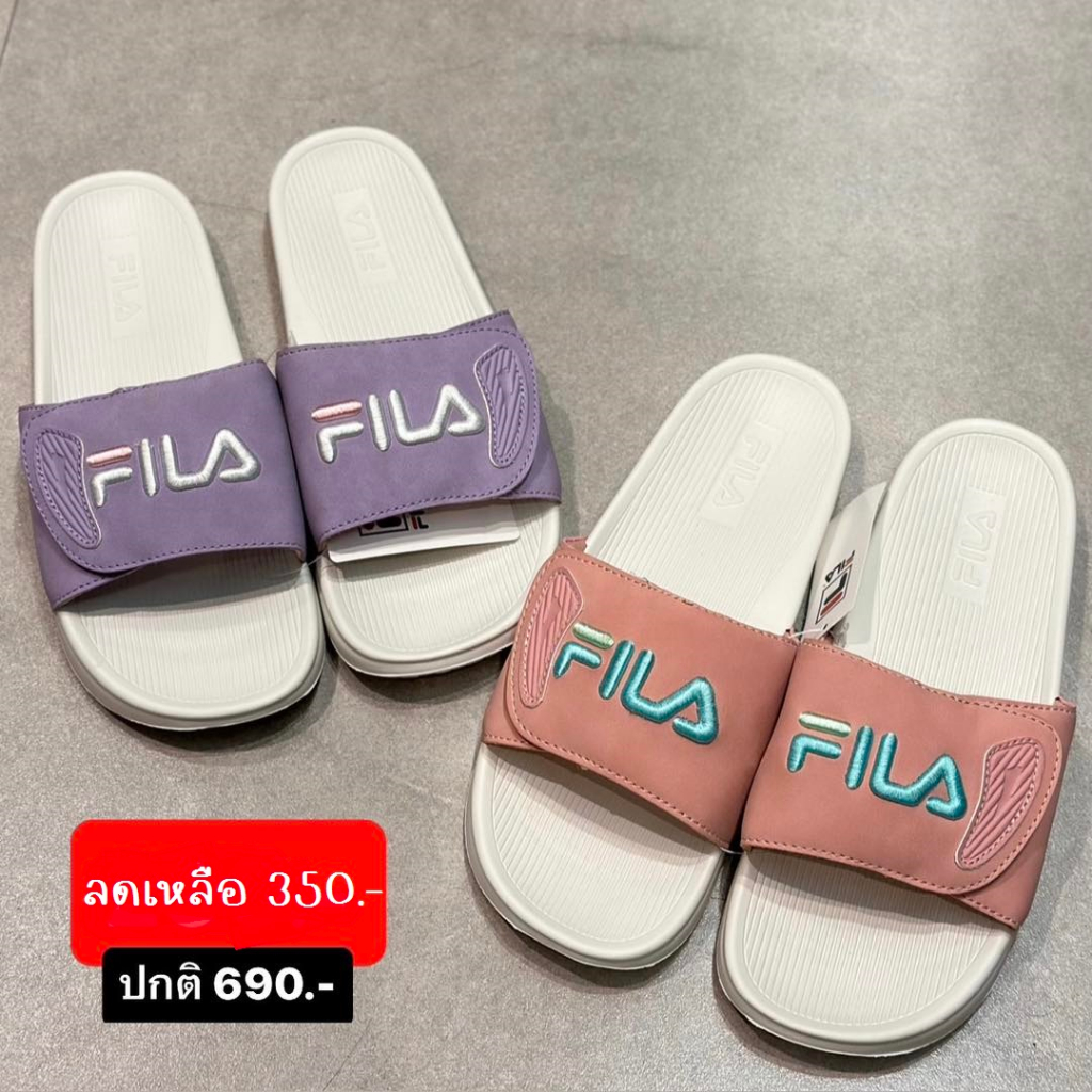 Size.38 สีม่วง [ลิขสิทธิ์แท้จากชอป] (ราคาป้าย 590) FILA Supreme  รองเท้าแตะผู้หญิง