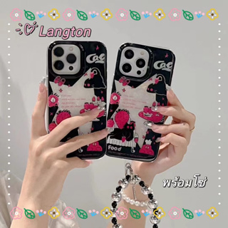 🌈Langton🌸สไตล์สร้อยข้อมือ เส้นขอบโปร่งใส ป้องกันการหล่น ขอบเต็ม iphone 11 14 pro max ดาว หวานเท่ case for iPhone 12 13