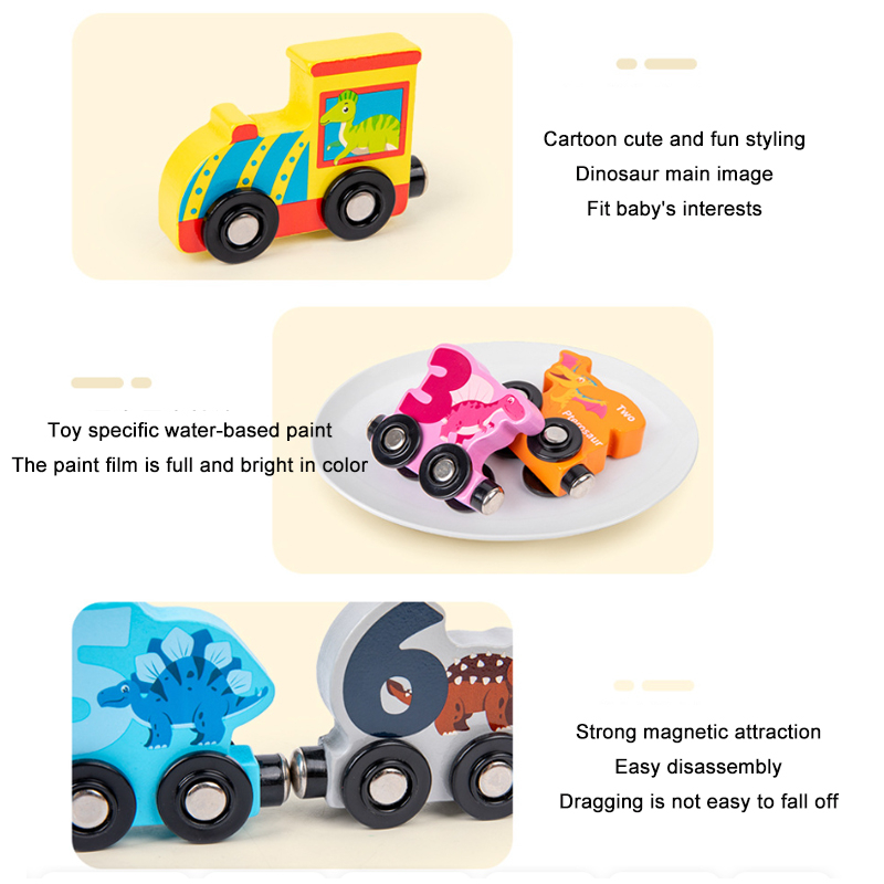 พร้อมส่ง รถไฟไม้แม่เหล็ก ตัวเลข ของเล่นเด็กเล็ก เด็กชาย เด็กหญิง ตัวอักษรไม้ ประกอบรถพ่วง ของเล่น บล็อกตัวต่อ ของเล่นไม้ - รูปที่ 2