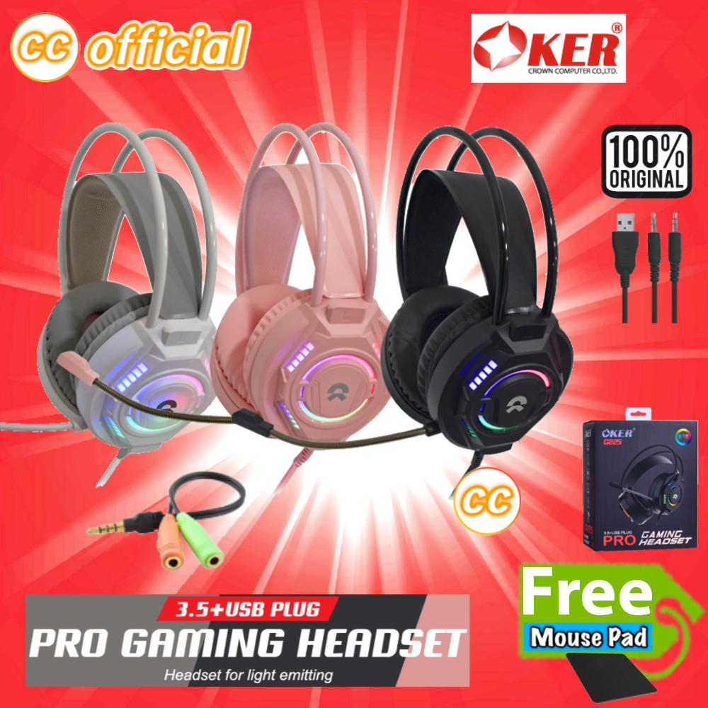 ✅แท้100% OKER G225 PRO GAMING HEADSET 3.5+USB หูฟัง คอมพิวเตอร์ Stereo หูฟังเกมส์มิ่ง #CC 225