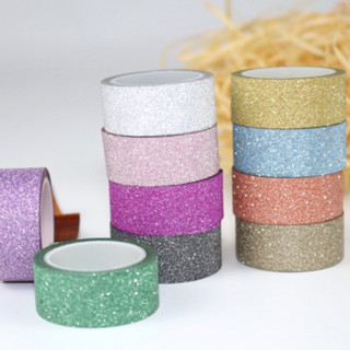 🚀 เทปกลิตเตอร์ เทปกาวกากเพชร Glitter Tape ยาว 5 เมตร DIY เทปกาวกลิตเตอร์ เทปกากเพชร 🚀