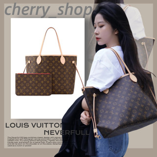 🍒หลุยส์วิตตอง LOUIS VUITTON NEVERFULL Medium Bag &amp;large size LV กระเป๋าโท้ท ผู้หญิง🍒