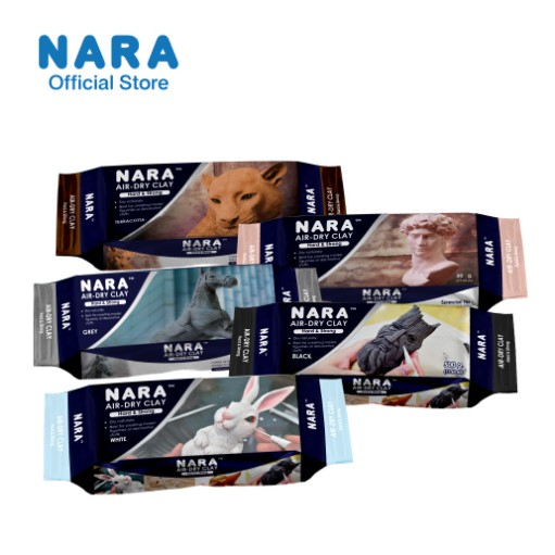 เดอะเบสท์สเตชั่น ดินเยื่อกระดาษ นารา 500g (เลือกสี) แห้งได้ไม่ต้องอบ Nara Clay