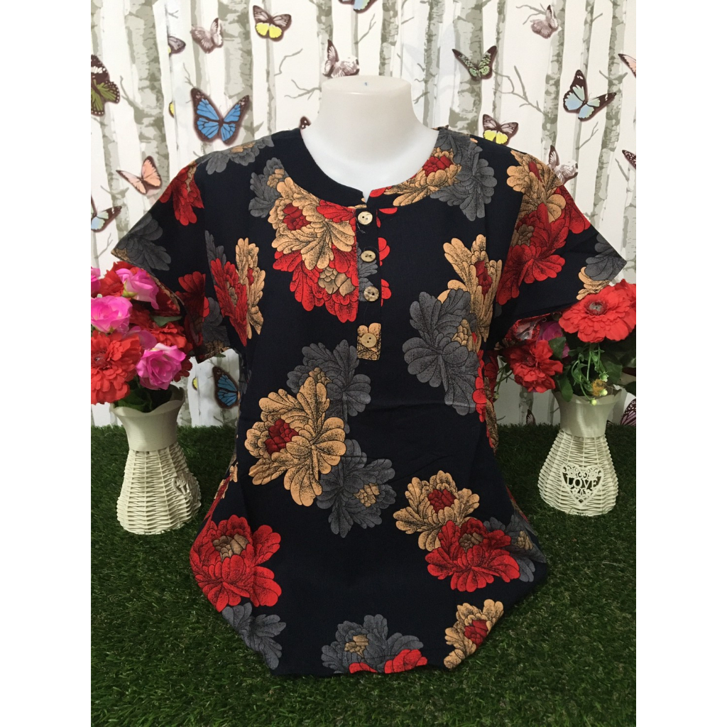 เสื้อผ้าสปัน อกฟรีไซร์38-44นิ้ว เสื้อสปันแขนสั้น วัยกลางคน ใส่สบาย รุ่น898
