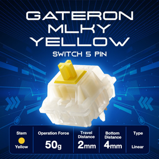 GADONX (1 ชิ้น) GATERON Milky Yellow PRO Switch 5 pin สวิตช์ Linear สำหรับ คีย์บอร์ด Mechanical keyboard Linear Switch