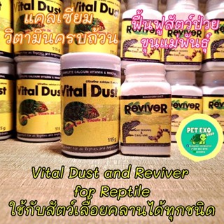 🦎Vital Dust และ ReviveR แคลเซียมและวิตามินสัตว์เลื้อยคลาน เต่าบก ตุ๊กแก กิ้งก่า🐢