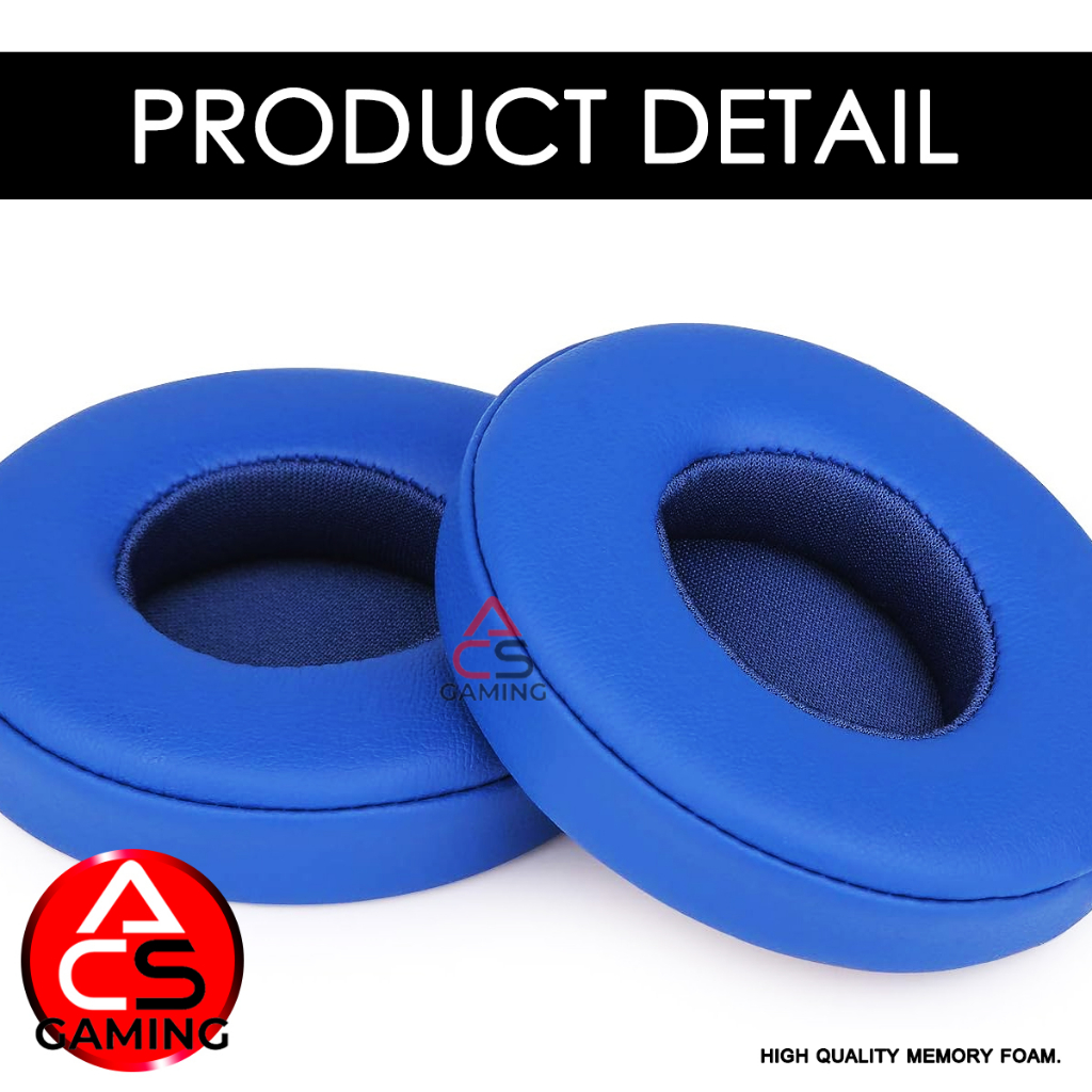 ACS ฟองน้ำหูฟัง Beats (สีน้ำเงิน) สำหรับรุ่น Solo 2, Solo 3 wireless Headphone Memory Foam Earpads (จัดส่งจากกรุงเทพฯ) - รูปที่ 2